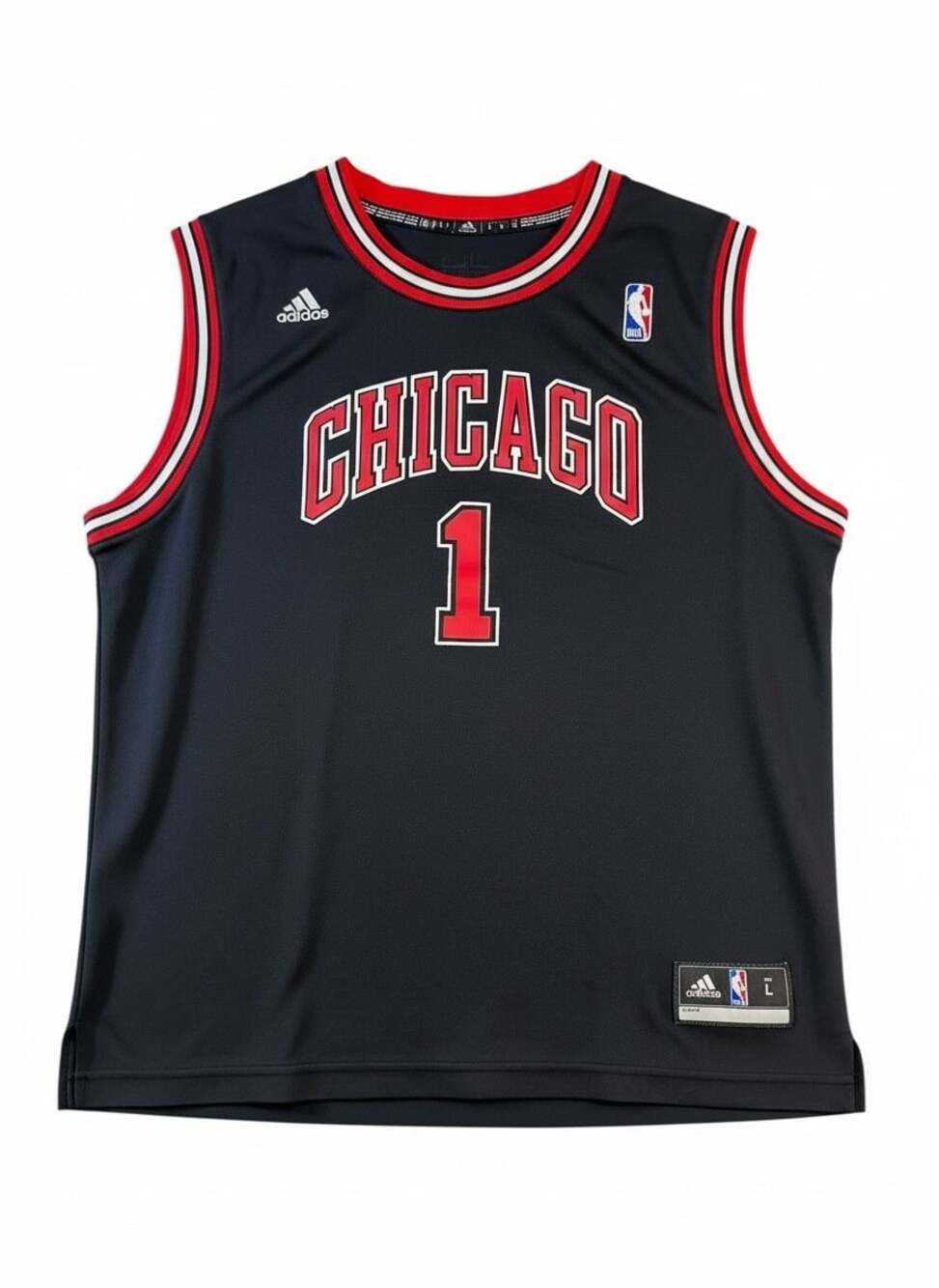 Adidas Chicago Bulls Derrick Rose #1 Jersey Youth Large 14-16 Black NBA Swingman